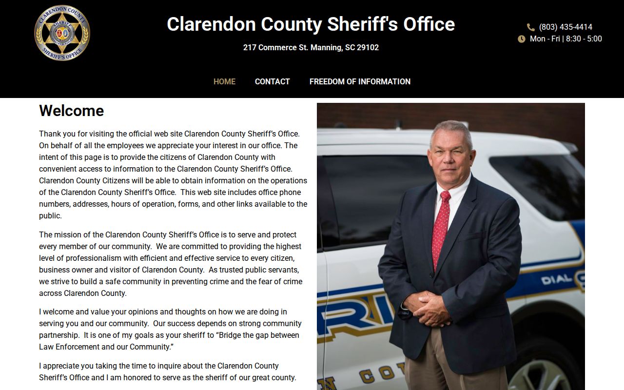 Clarendon County arrest history Sheriff Office source
