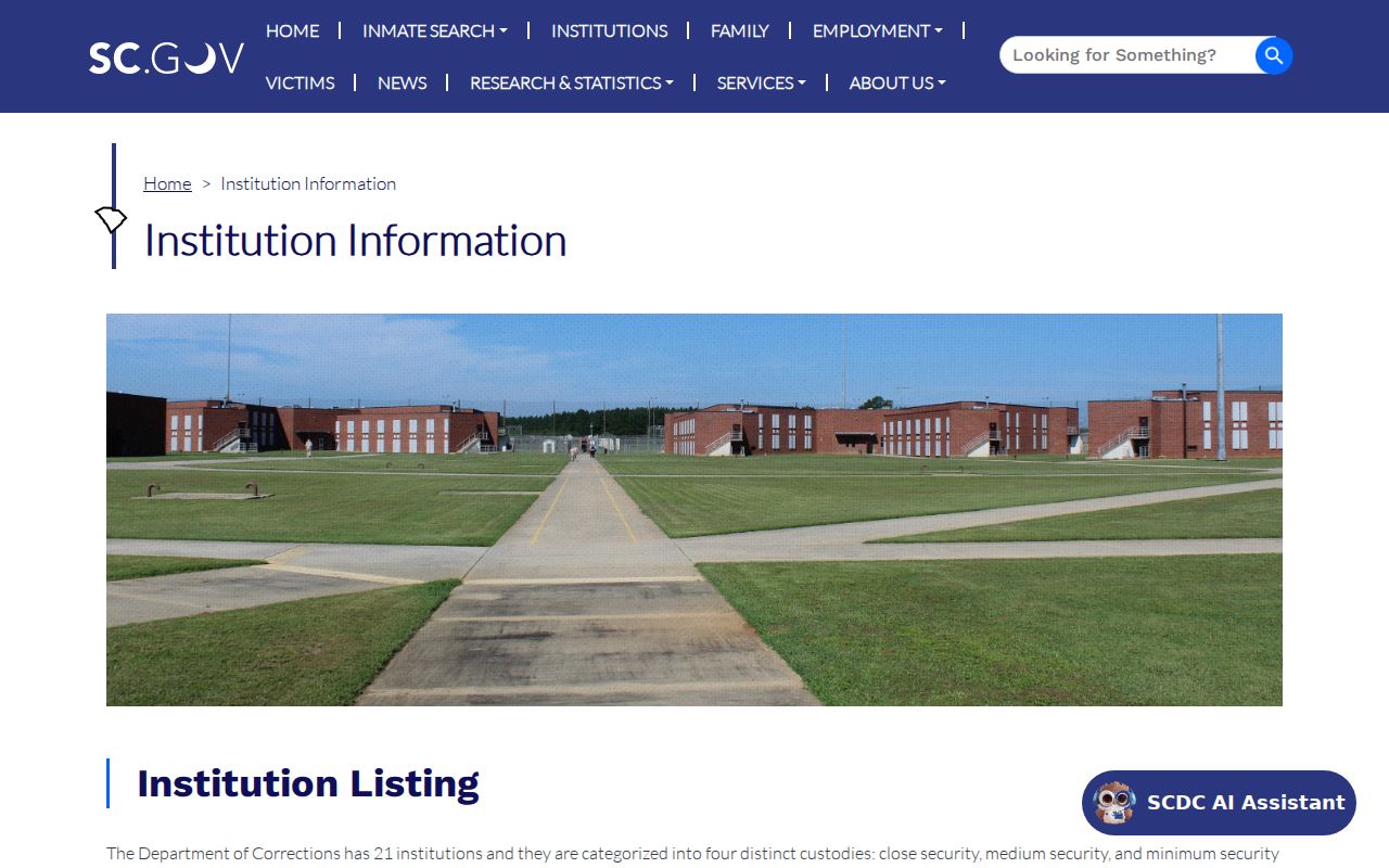 Clarendon County arrest history SCDC institution directory