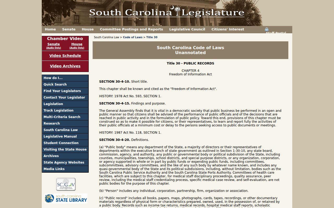 Clarendon County criminal records South Carolina public access law